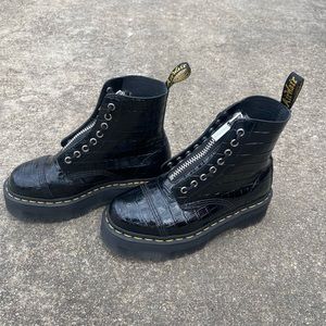 Dr Marten Sinclair Croc Print Platform